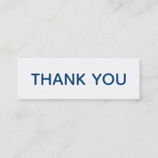 Bedankt Blue White Gratitude Typografie Mini Visitekaartje