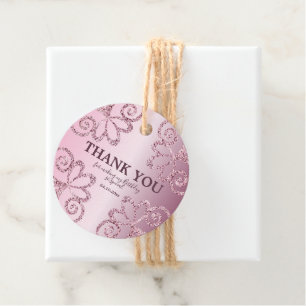 Bedankt Blush Pink Glitter Verjaardag Bedankjes Labels