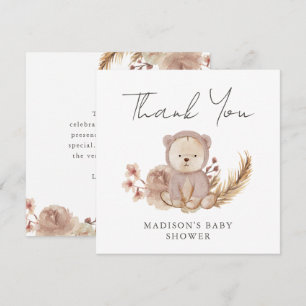 Bedankt Boho Botanisch Sweet Beer Baby shower Kaart