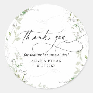 Bedankt Boho Greenery Wedding Ronde Sticker