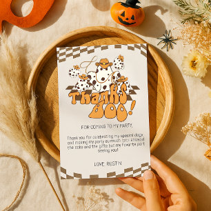 Bedankt Boo Cowboy Halloween geruit patroon