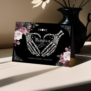 Bedankt Boo Gotisch Skelet Handen Hart Baby shower