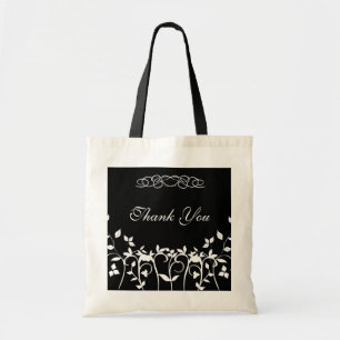 Bedankt Bridesmaid Gift Bag - Black White Floral Tote Bag