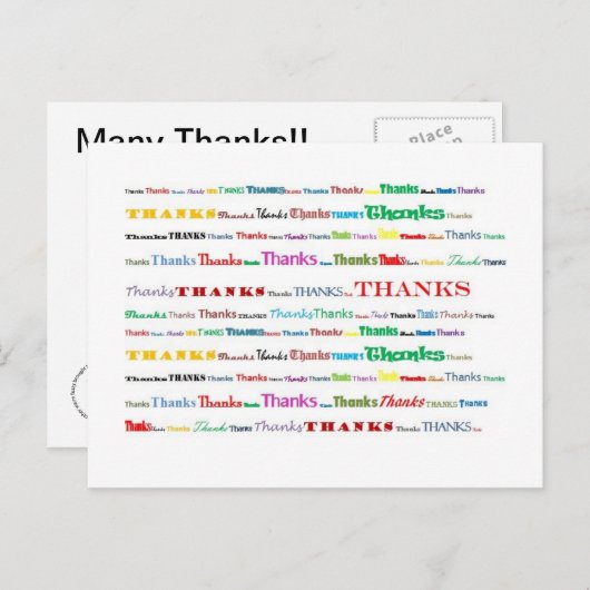 Bedankt briefkaart (Voorkant / Achterkant)