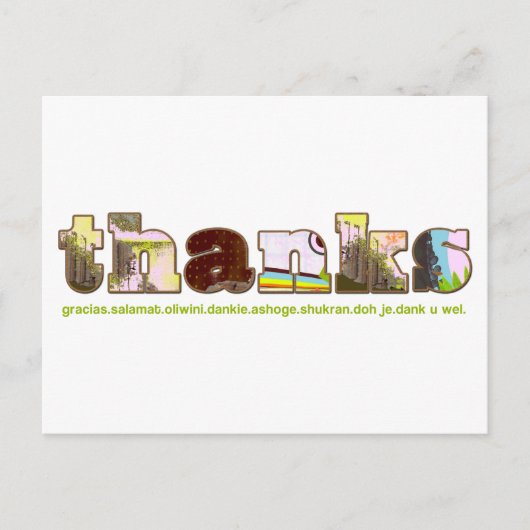 bedankt-briefkaart - meertalig briefkaart (Voorkant)