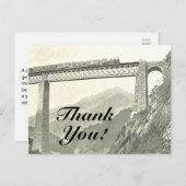 "Bedankt!",  Briefkaart Train & Bridge (Voorkant / Achterkant)