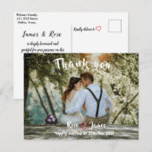 Bedankt Briefkaart voor de bruiloftsgasten (Voorkant / Achterkant)