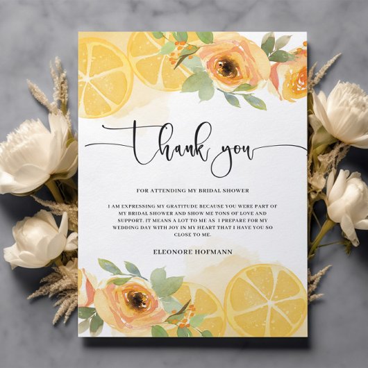 Bedankt Bruiloft Bridal Shower Kaart