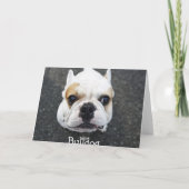 Bedankt Bulldog Wenskaart - Cadeauvers (Achterkant)