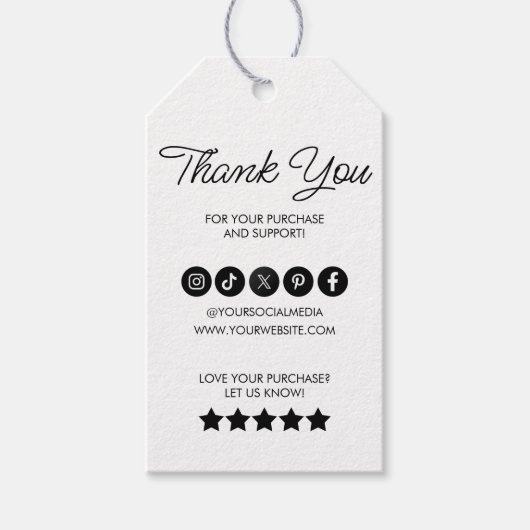 Bedankt Business Logo Label Simple Modern Cadeaulabel (Voorkant)