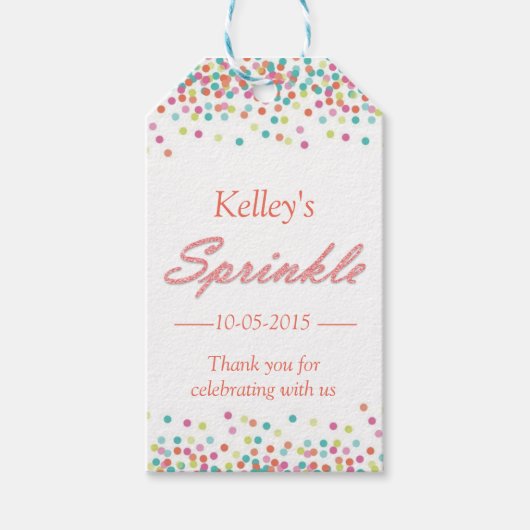 Bedankt cadeau label voor baby sprinkle cadeaulabel (Voorkant)