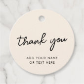 Bedankt Cadeau Labels | Minimale neutrale crème (Voorkant)