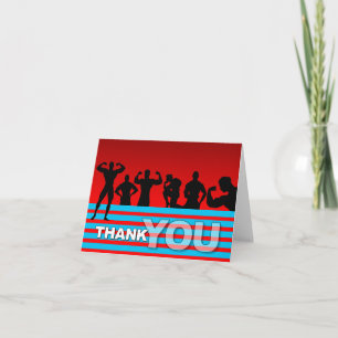 Bedankt Card Bodybuilder Blue Stripe
