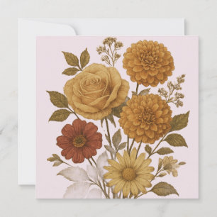 Bedankt Card Flower Design Roze