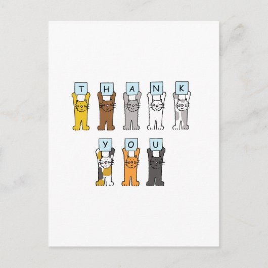 Bedankt Cartoon Cats Briefkaart (Voorkant)