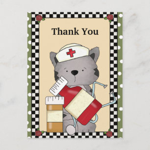 Bedankt Cat Nurse Briefkaart