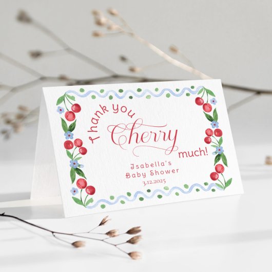 Bedankt Cherry Much Blue trendy Bedankt kaart