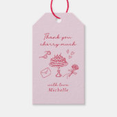 Bedankt Cherry veel roze Cadeaulabel (Voorkant)