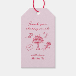 Bedankt Cherry veel roze Cadeaulabel