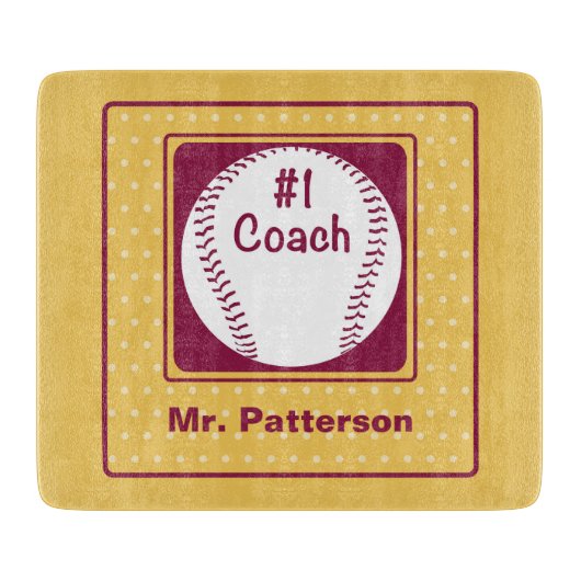 Bedankt coach, Bedankt nummer 1 Snijplank (Voorkant)