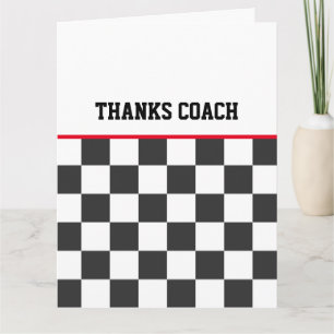 Bedankt Coach Black White Check Team Colors Kaart