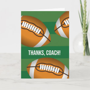 Bedankt Coach Football met veld en ballen Kaart