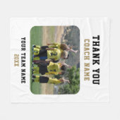 Bedankt Coach met Team Naam Foto Fleece Deken (Voorkant (Horizontaal))