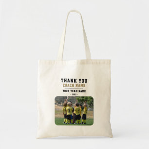Bedankt Coach met Team Naam Foto Tote Bag