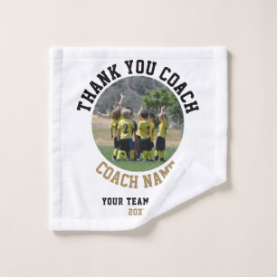 Bedankt Coach met Team Naam Foto Washandje