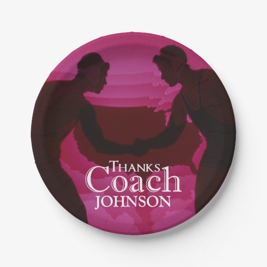 Bedankt Coach Silhouette Red Papieren Bordje (Voorkant)