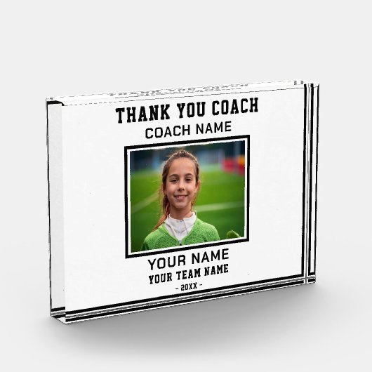 Bedankt Coach Speler Naam Team Sport Fotoblokken (Links)