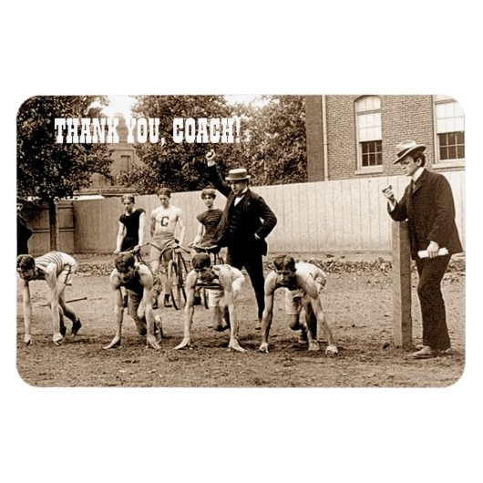 Bedankt Coach. Sportfotomagneet Magneet (Horizontaal)