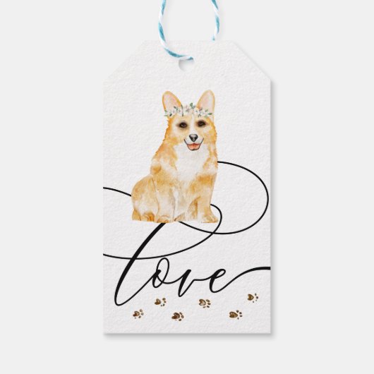 Bedankt Corgi PUPPY hond bruiloft Cadeaulabel (Achterkant)