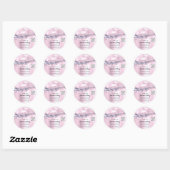 Bedankt Cosmetische Logo QR Code Roze PurpleGlitte Ronde Sticker (Vel)