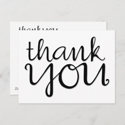 Bedankt Cursive black 2 Briefkaart (Voorkant / Achterkant)
