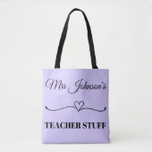 Bedankt Custom Name Teacher Appreciation Draagtas (Voorkant)