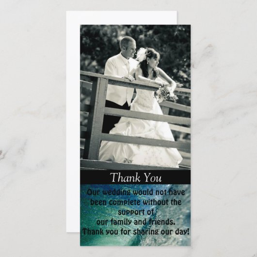 Bedankt Custom Photo Wedding Kaart (Voorkant / Achterkant)