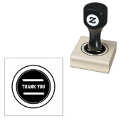 BEDANKT Custom Text Wood Art Classic Black Ink Rubberstempel (Gestempeld)