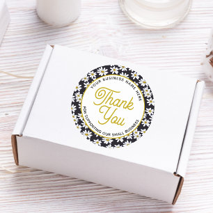 Bedankt Daisy Floral Business Ronde Sticker