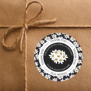 Bedankt Daisy Floral Ronde Sticker
