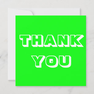 Bedankt, dank je, neon groen wit kaart