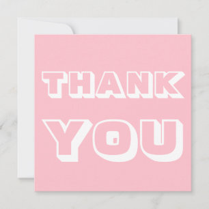 Bedankt, Dank u, bubble gum roze wit Kaart
