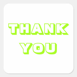 Bedankt, Dank u, chartreuse groen wit Vierkante Sticker