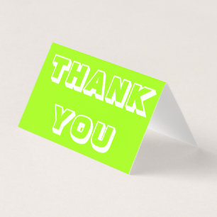 Bedankt, dank u, chartreuse groene gevouwen kaart