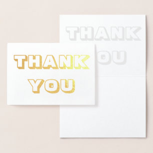 Bedankt, dank u, goud of zilver folie kaarten