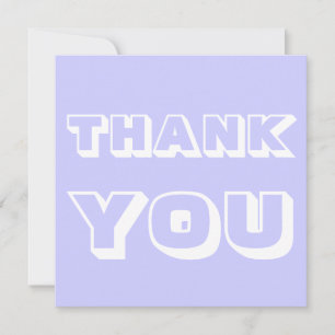 Bedankt, dank u, Lavendel blauw wit Kaart