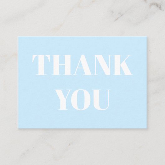 Bedankt, Dank u, lichtblauwe witte kaart (Voorkant)