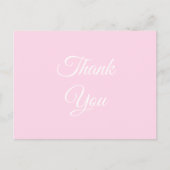 Bedankt, dank u lichtroze wit klassiek briefkaart (Voorkant)