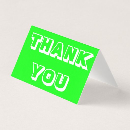 Bedankt, dank u, neon groene gevouwen kaart (Voorkant)