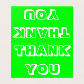 Bedankt, dank u, neon groene gevouwen kaart (Buitenkant ongevouwen)
